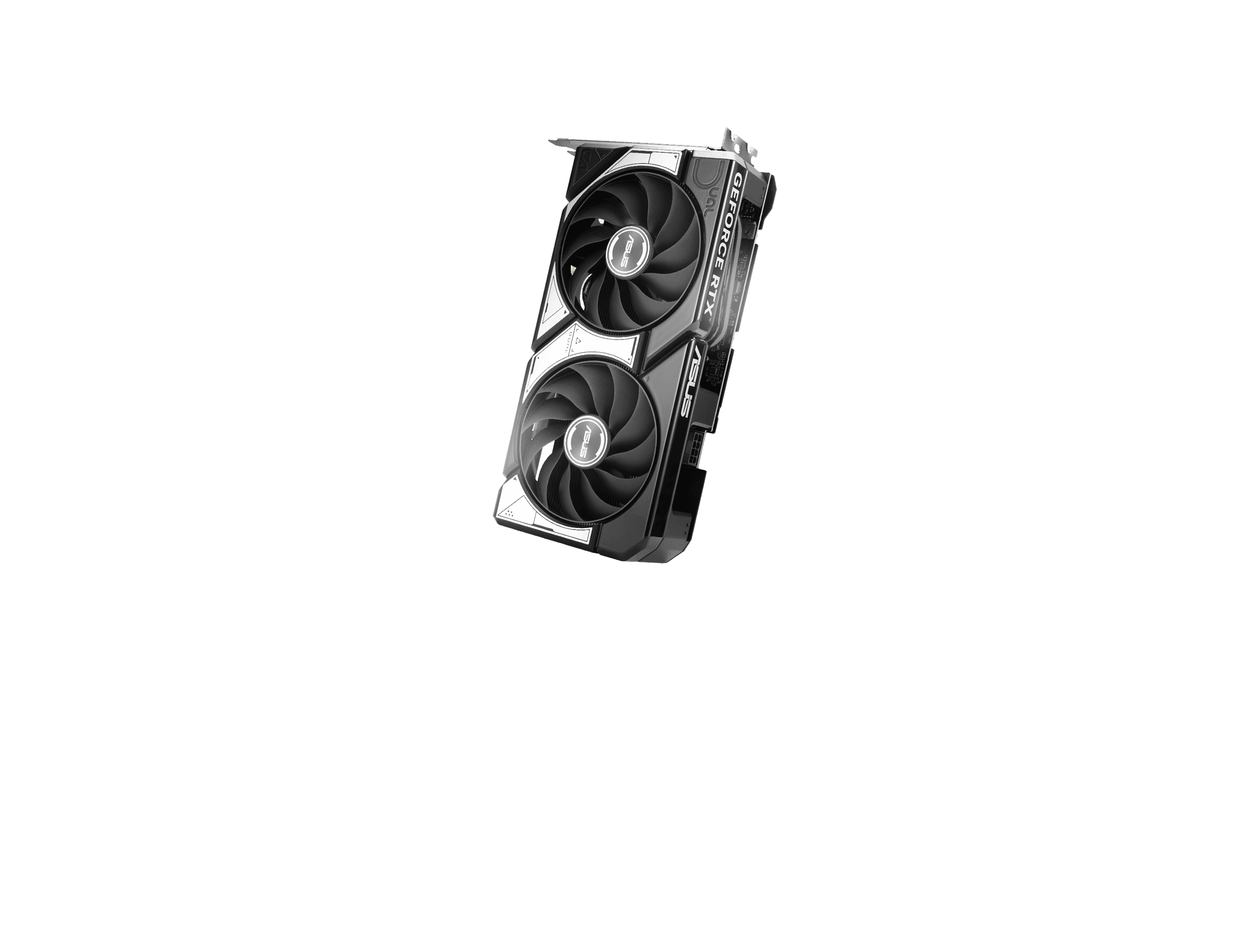 Front view of the ASUS Dual GeForce RTX 5060 8GB OC graphics card.