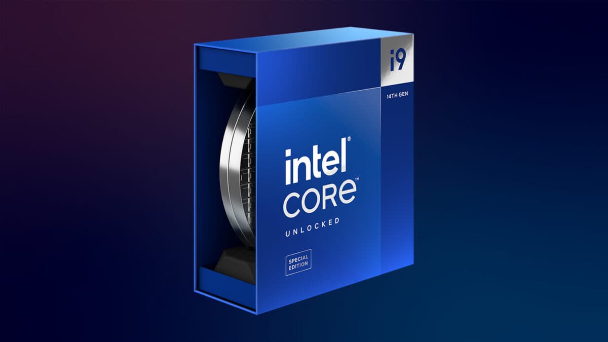Intel Core i9-14900KS Special Edition retail box beside the processor.