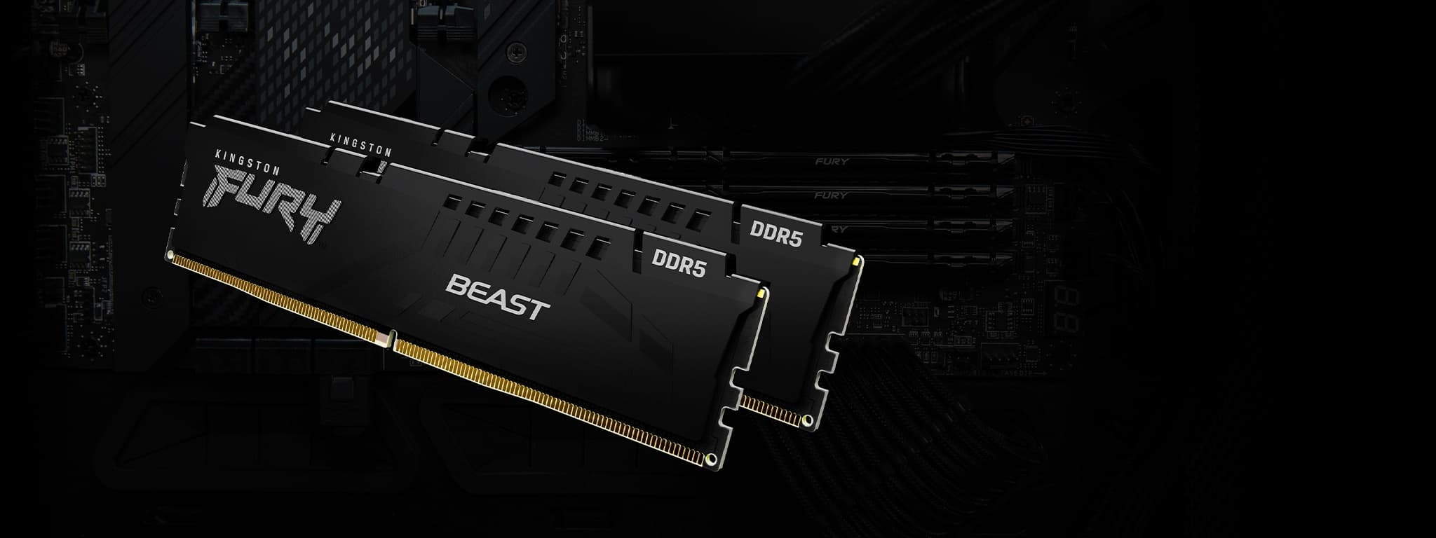 Kingston FURY Beast DDR5 memory modules without RGB in official Kingston artwork.