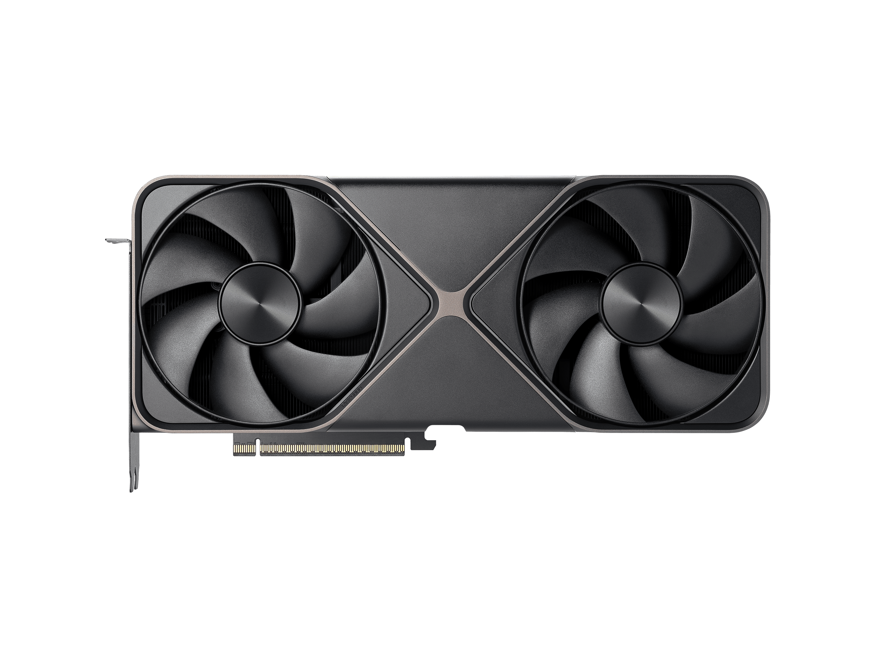 Front view of an NVIDIA GeForce RTX 5080 Founders Edition graphics card.
